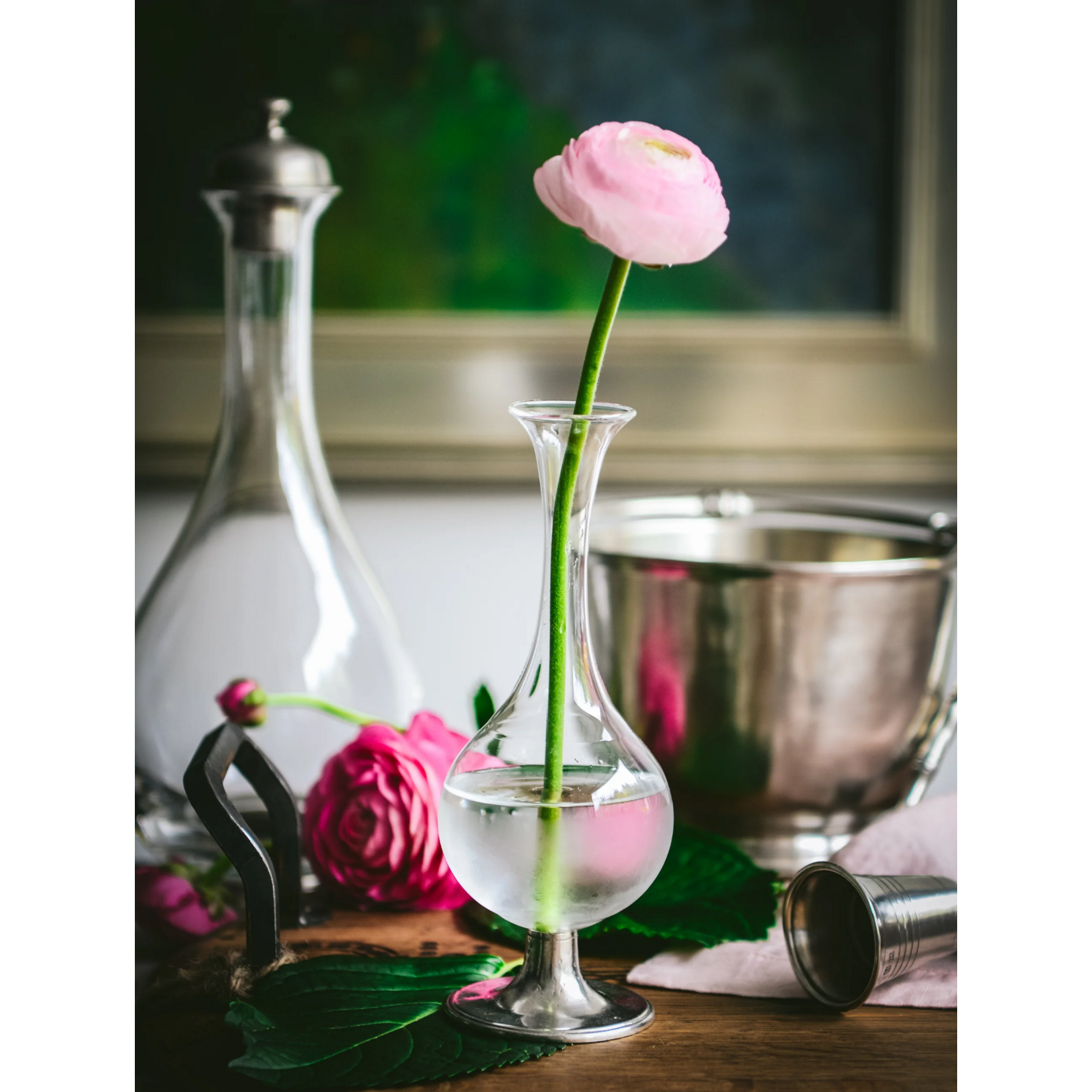 Match Pewter Footed Glass Vase