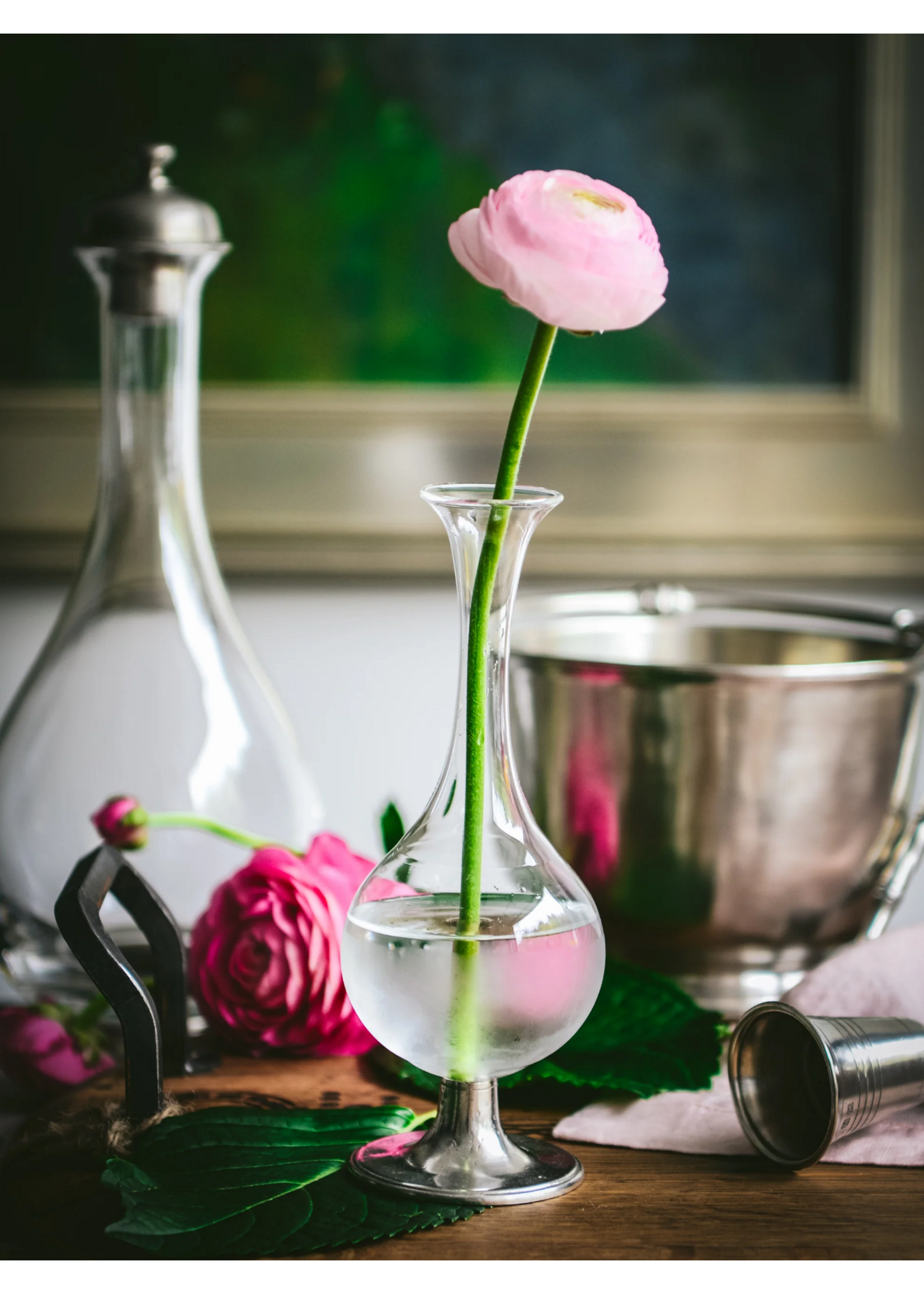 Match Pewter Footed Glass Vase