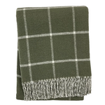 Olive Double Face Windowpane Throw