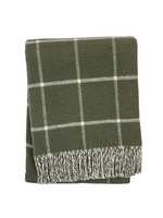 Olive Double Face Windowpane Throw