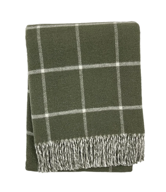 A Soft Idea Olive Double Face Windowpane Throw