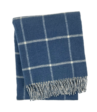 A Soft Idea Denim Double Face Windowpane Throw