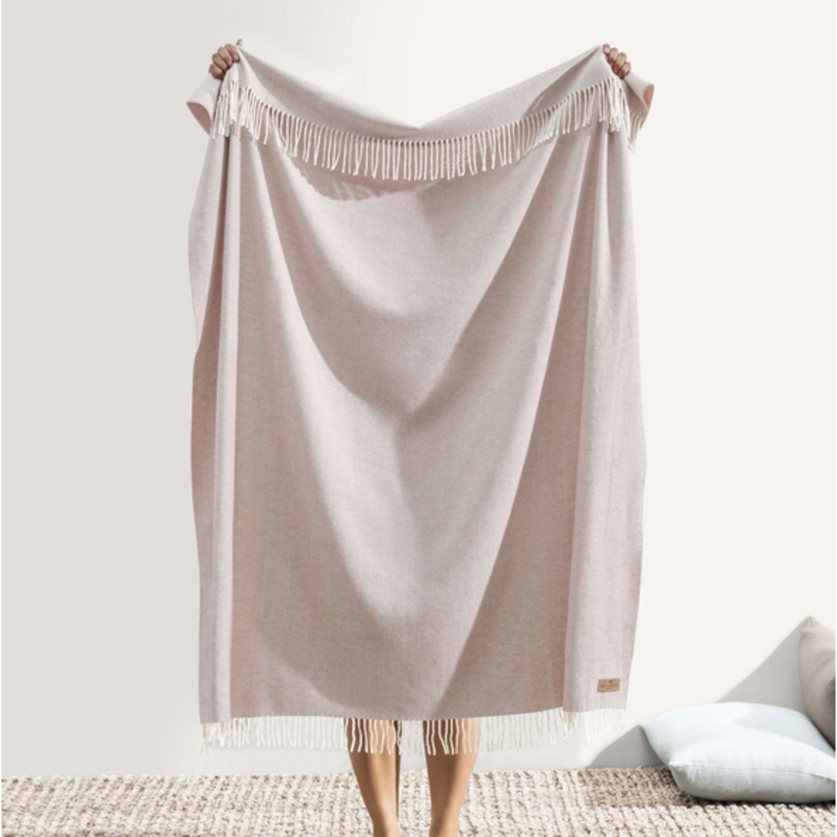 Rose Quartz Italian Herringbone Throw