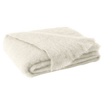 Cream Brushed Mohair Throw