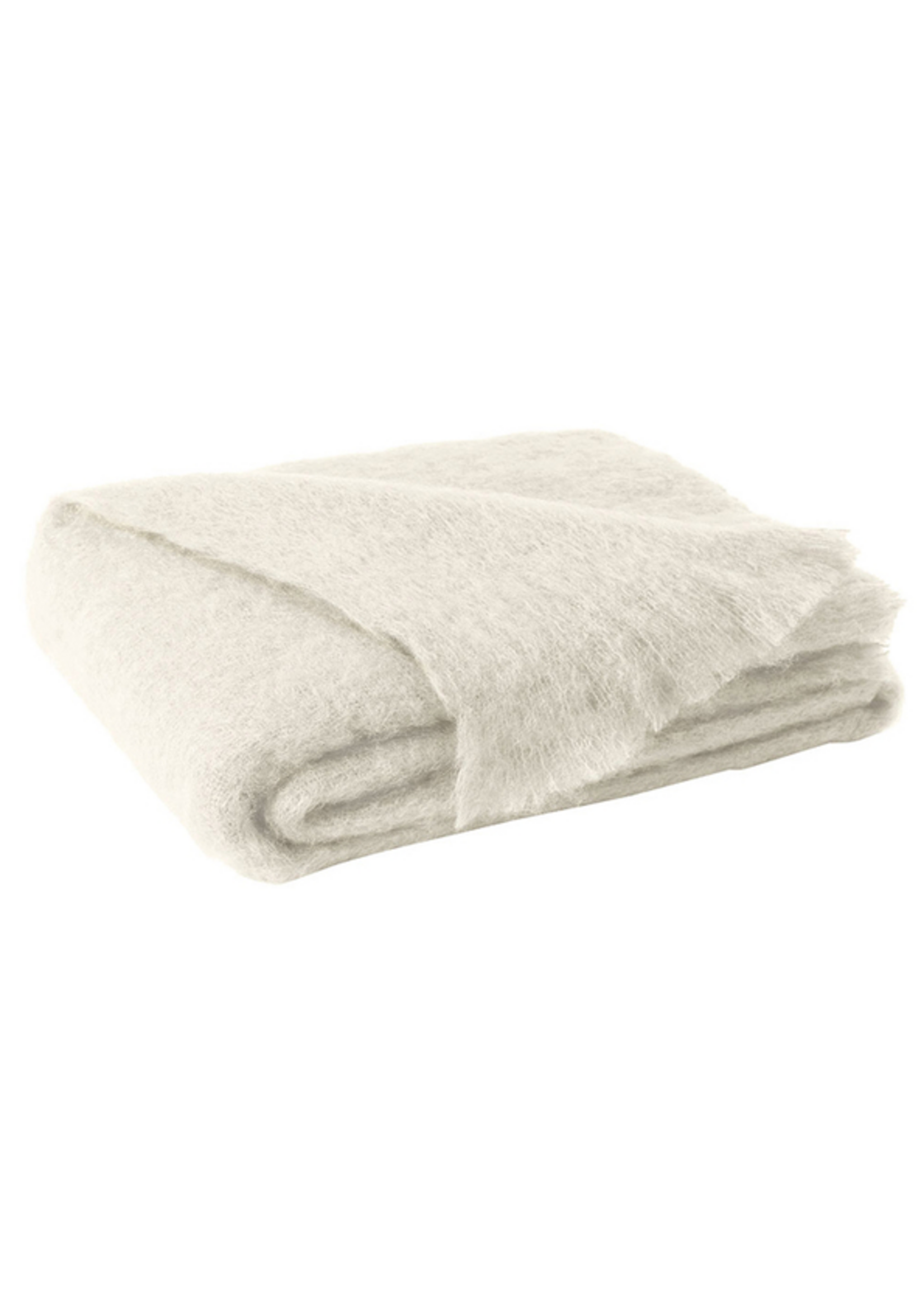 Cream Brushed Mohair Throw