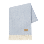 Sky Blue Pinstripe Cashmere Throw