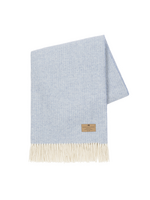 Sky Blue Pinstripe Cashmere Throw
