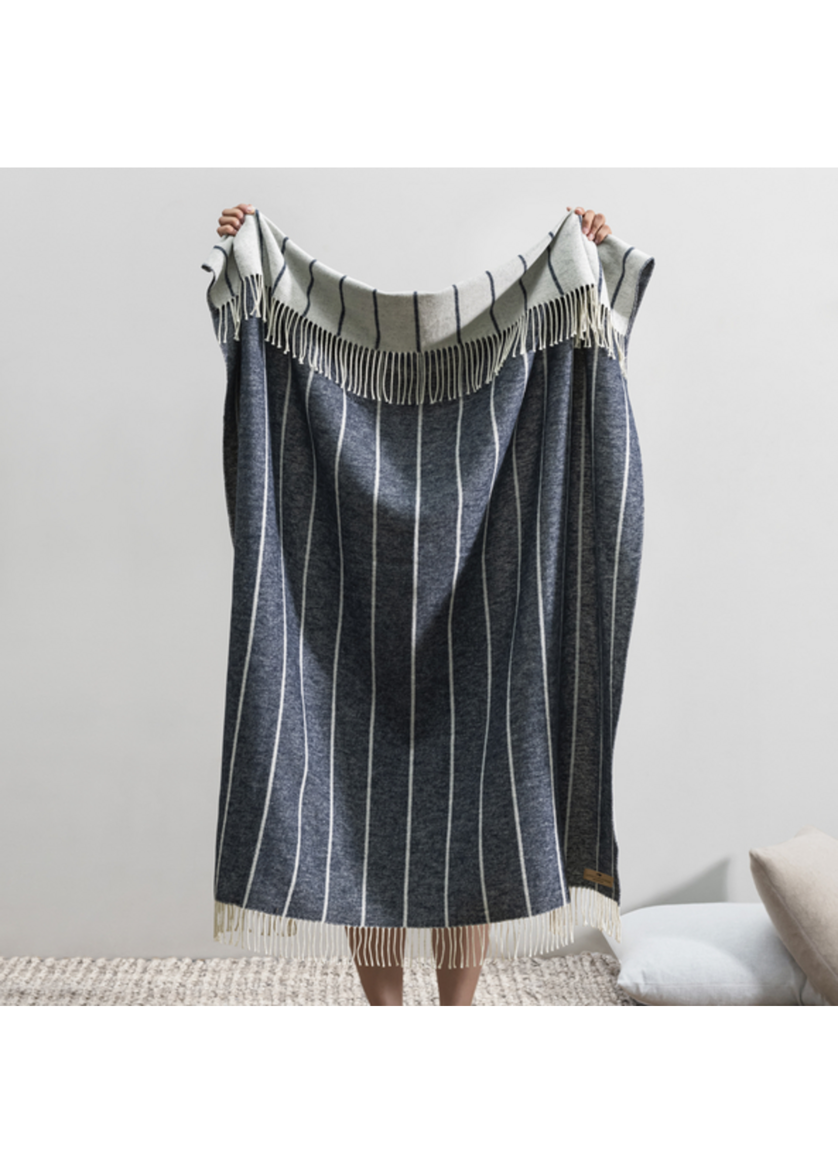 Navy Fiji Stripe Throw