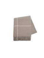 Taupe Windowpane Cashmere Lambswool Throw
