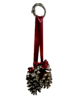 Sherri's Designs Double Hanging Pinecone Berry Ribbon