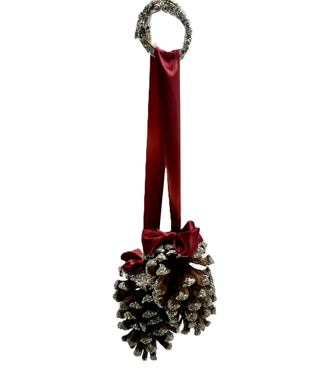 Sherri's Designs Double Hanging Pinecone Berry Ribbon