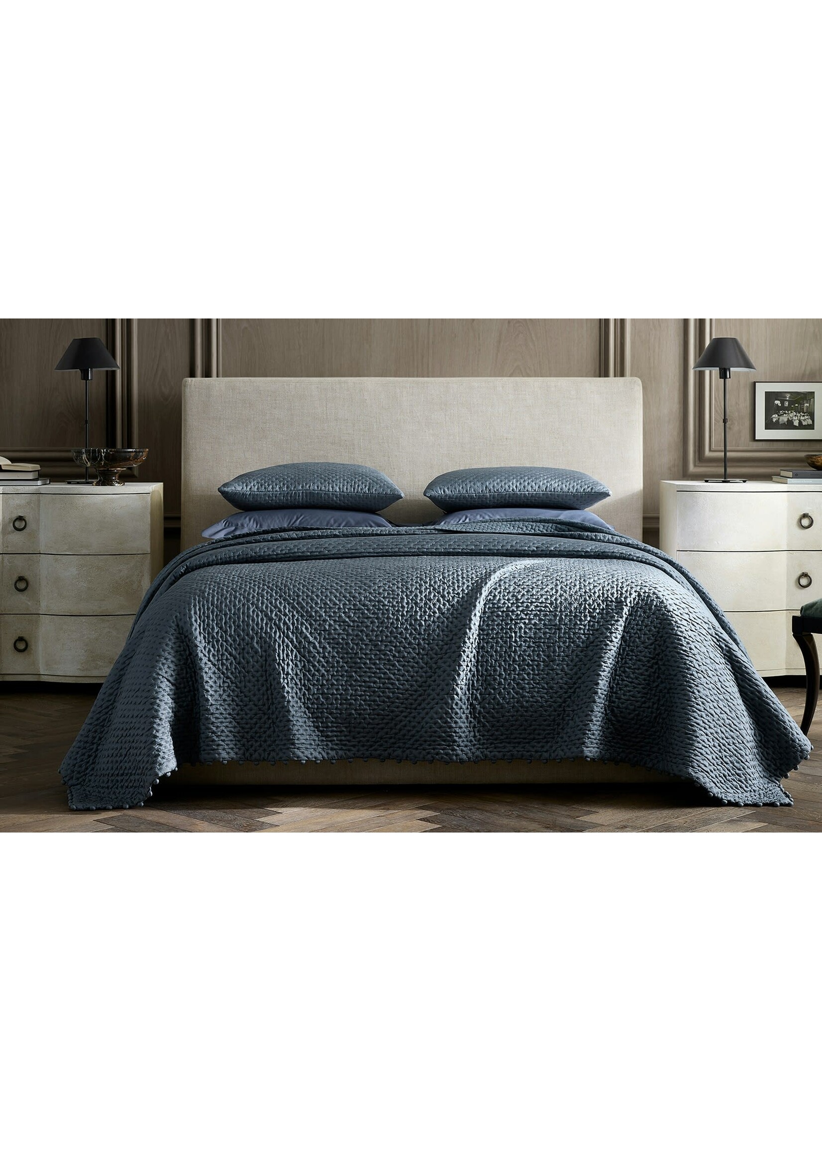 Matouk Margaret Quilted Euro Sham Evening