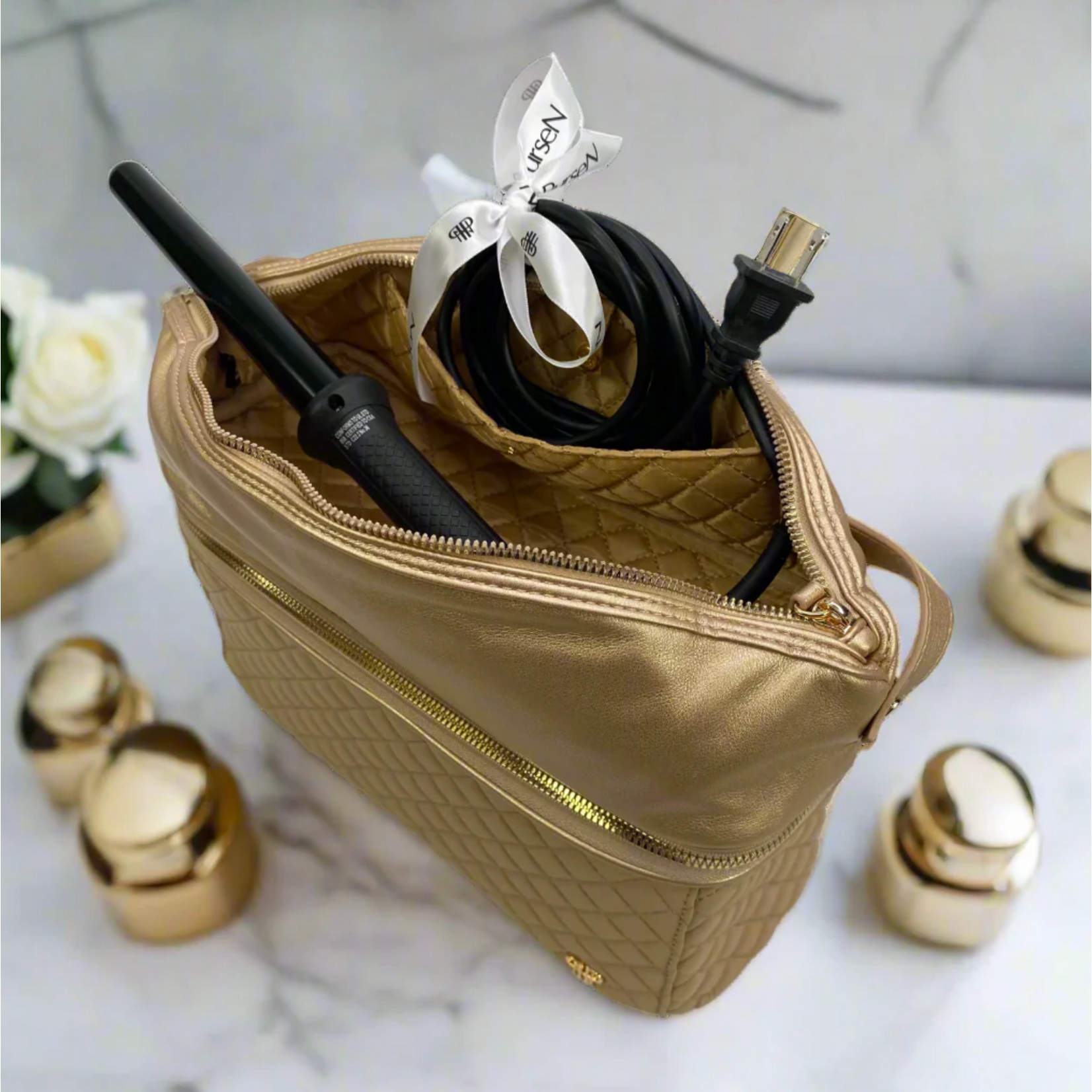Pursen Stylist  Travel Bag Gold Luster