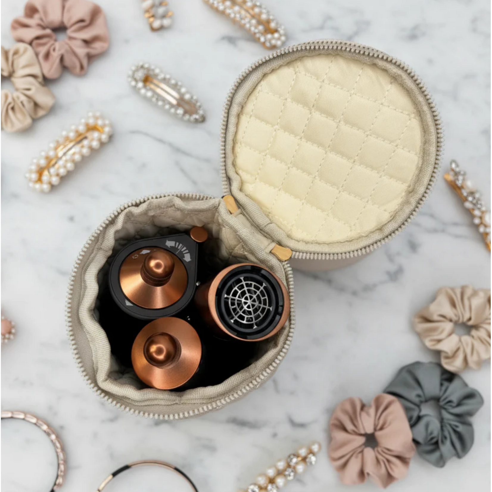 Pursen Hot Tool Holder Pearl Quilted