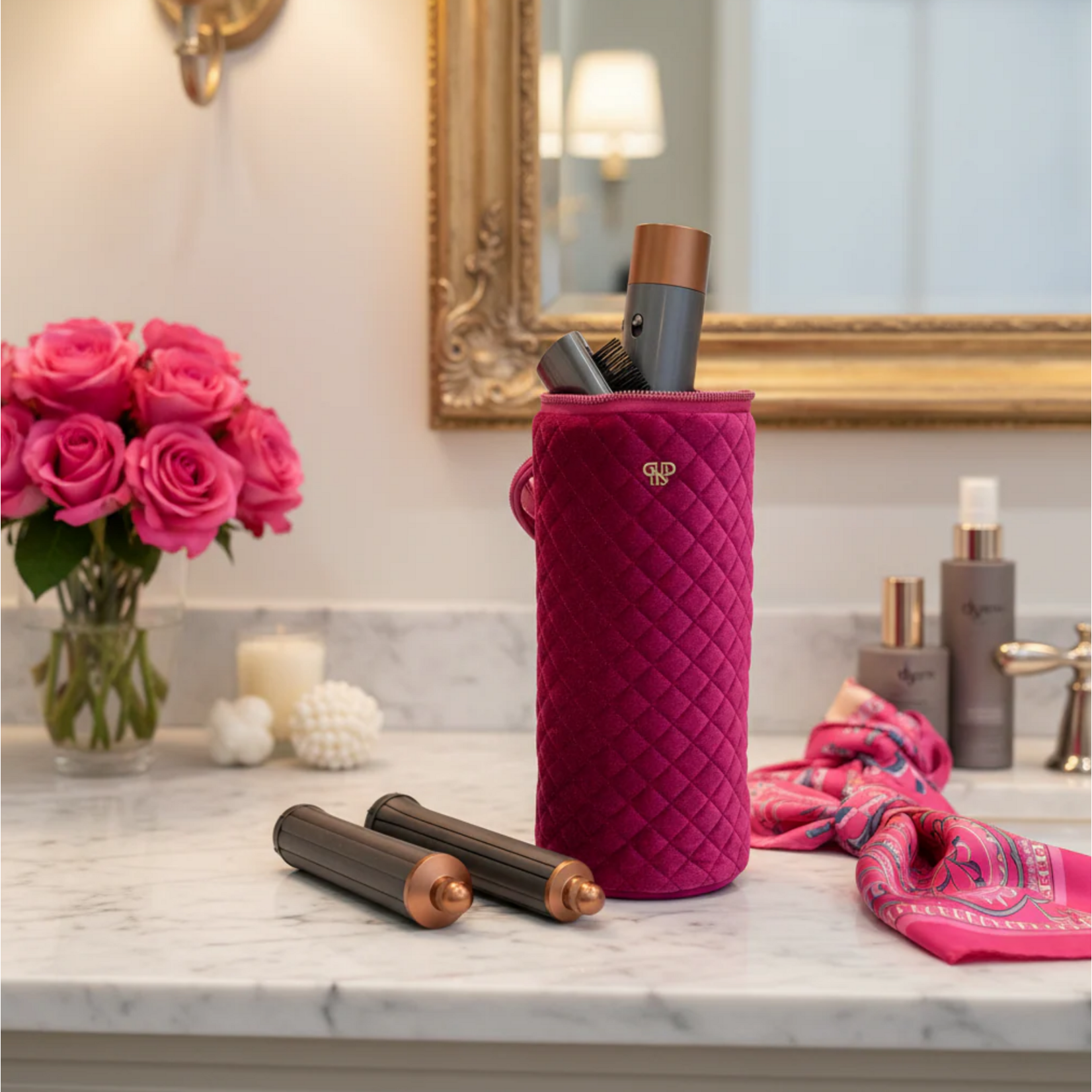 Hot Tool Holder Fuchsia Velvet