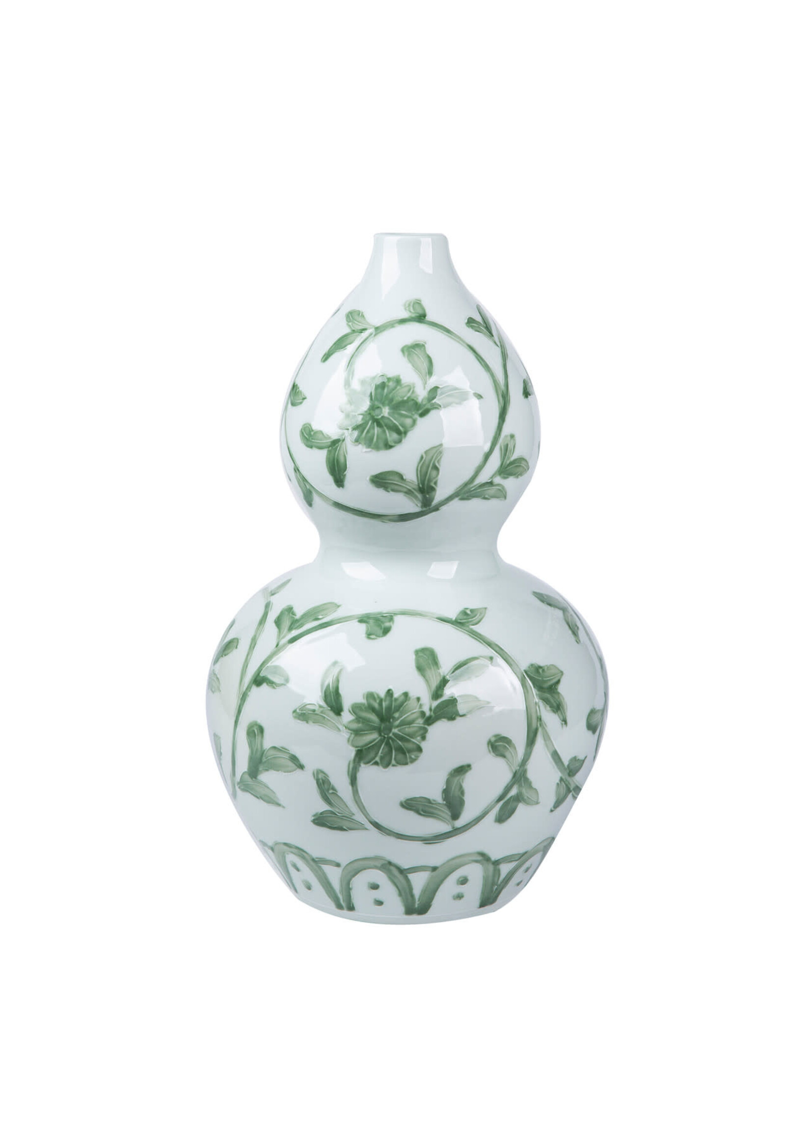 Celadon Green Vine Gourd Vase