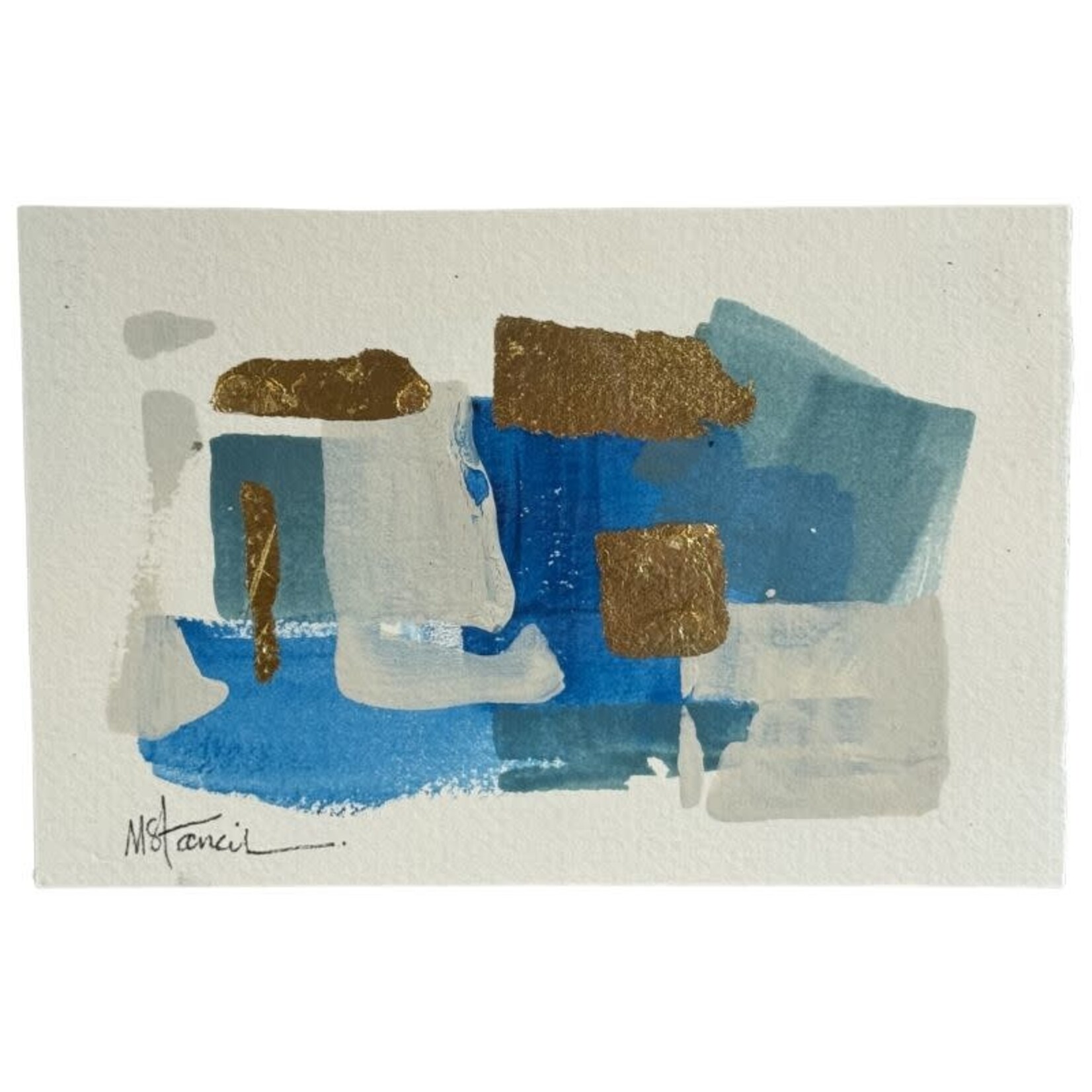 Small Abstract Blues/White