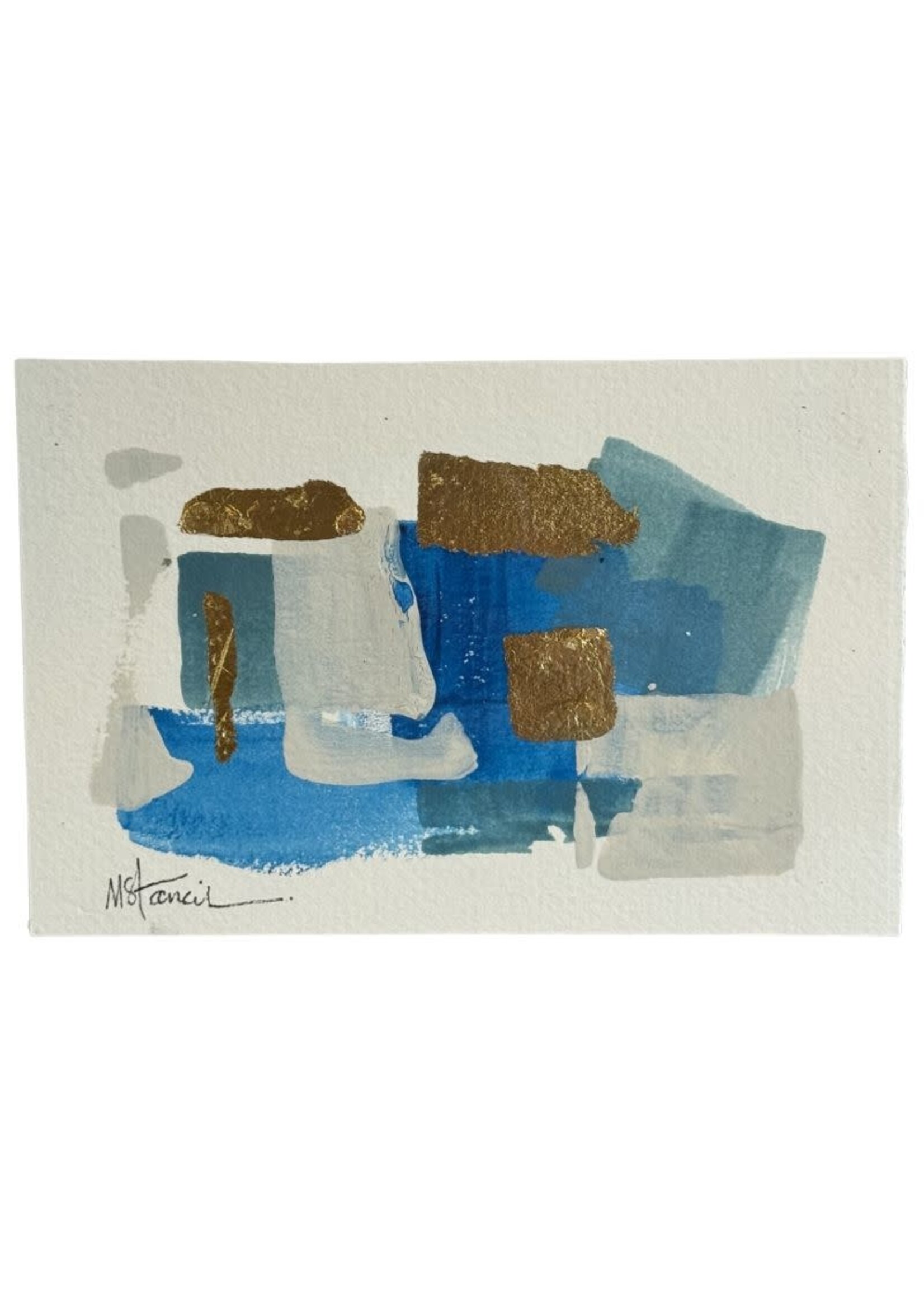 Small Abstract Blues/White