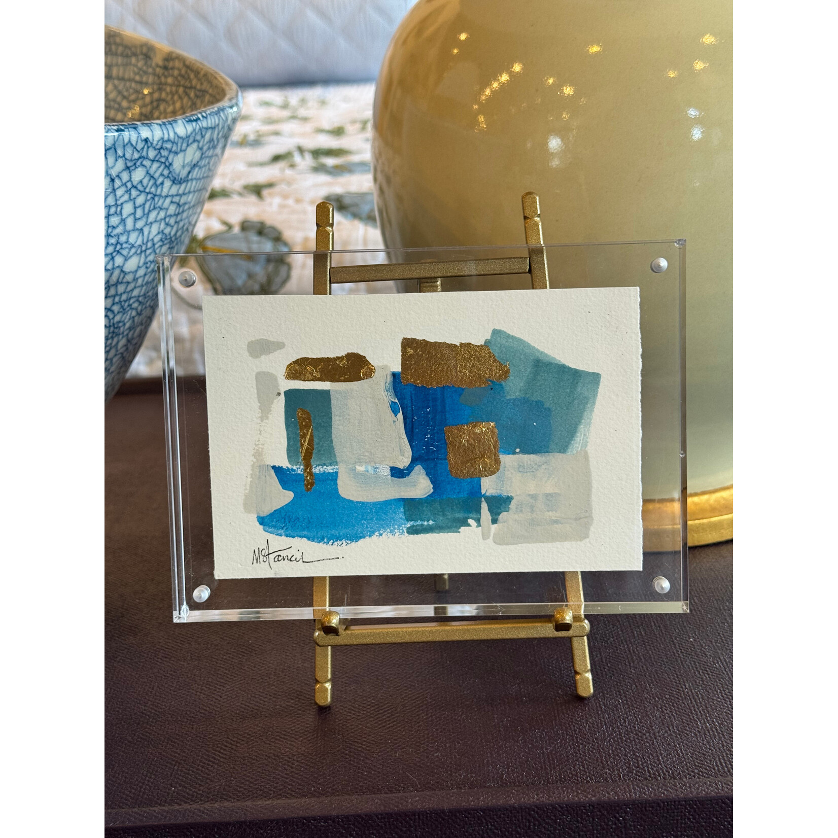 Small Abstract Blues/White