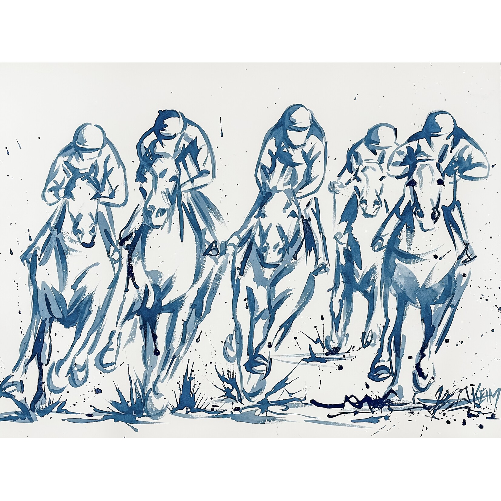 BLUE OFF TO THE RACES