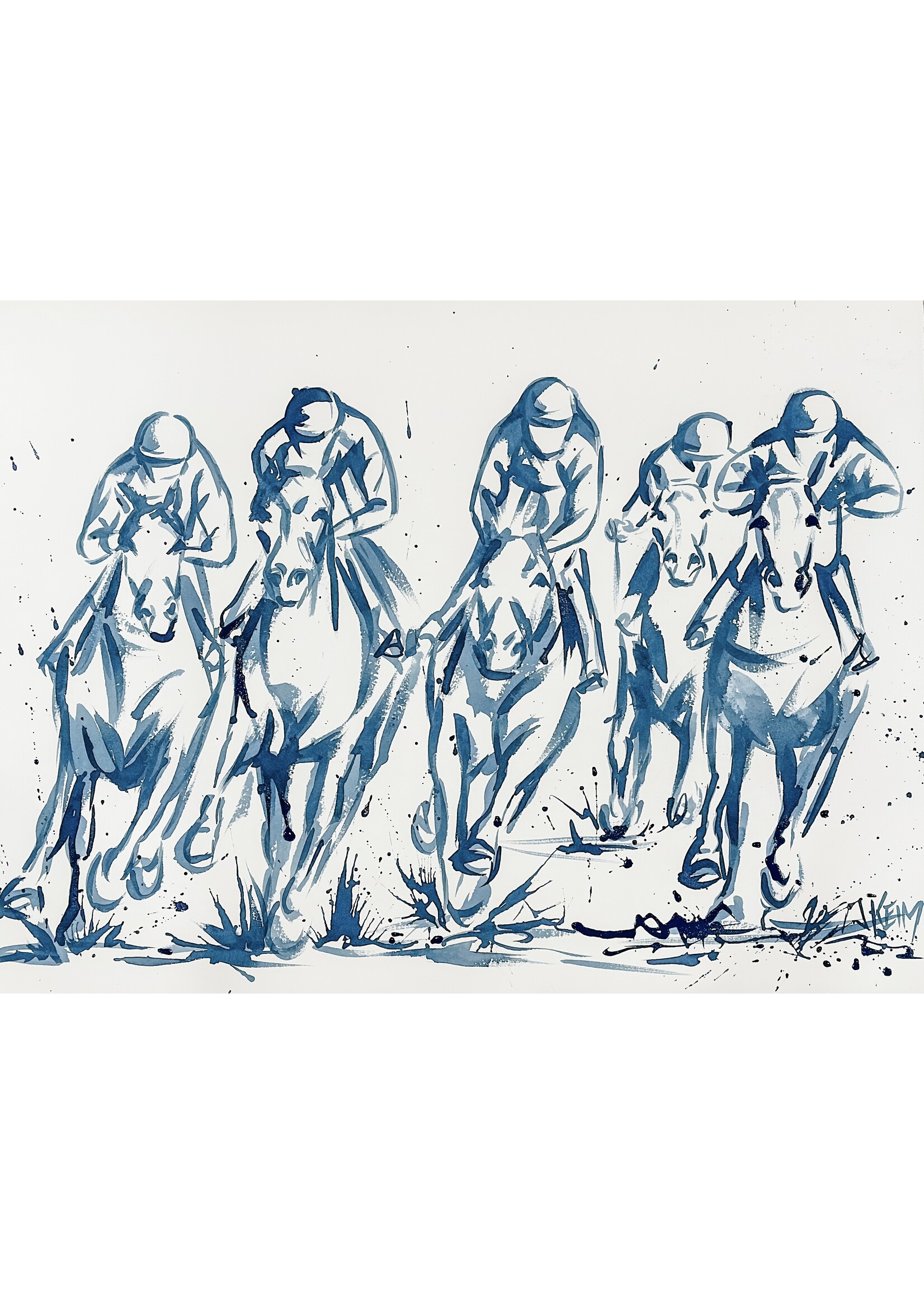 BLUE OFF TO THE RACES