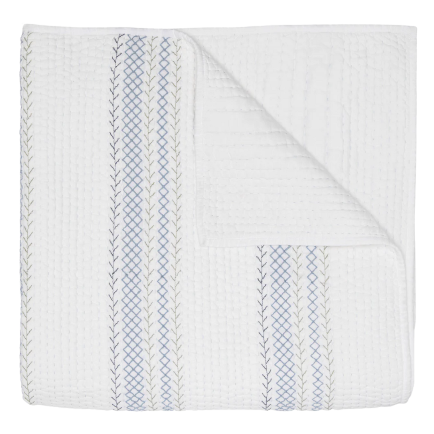 John Robshaw John Robshaw Rimi Light Indigo Coverlet Full/Queen