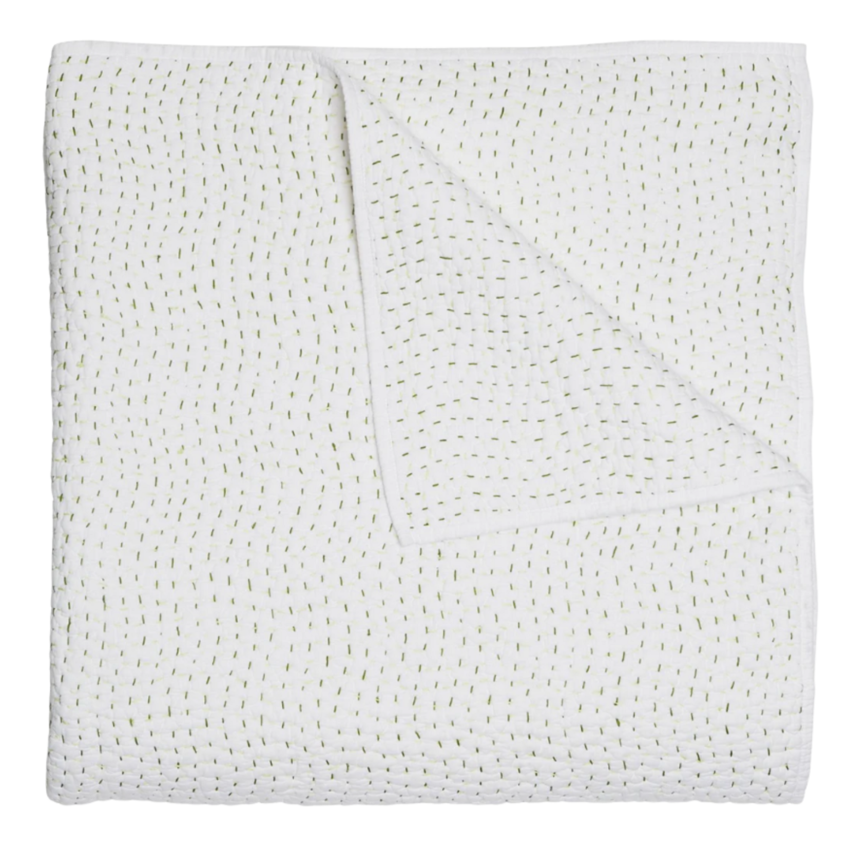 John Robshaw John Robshaw Organic Hand Stitched Moss Quilt Full/Queen