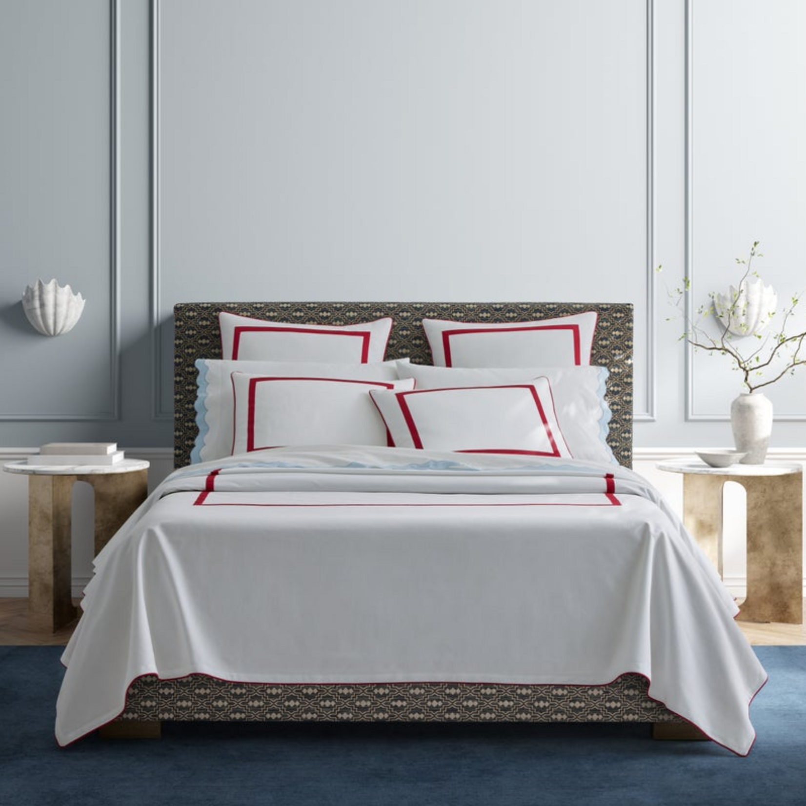 Matouk Matouk Louise Pique Coverlet Full/Queen Hazy Blue