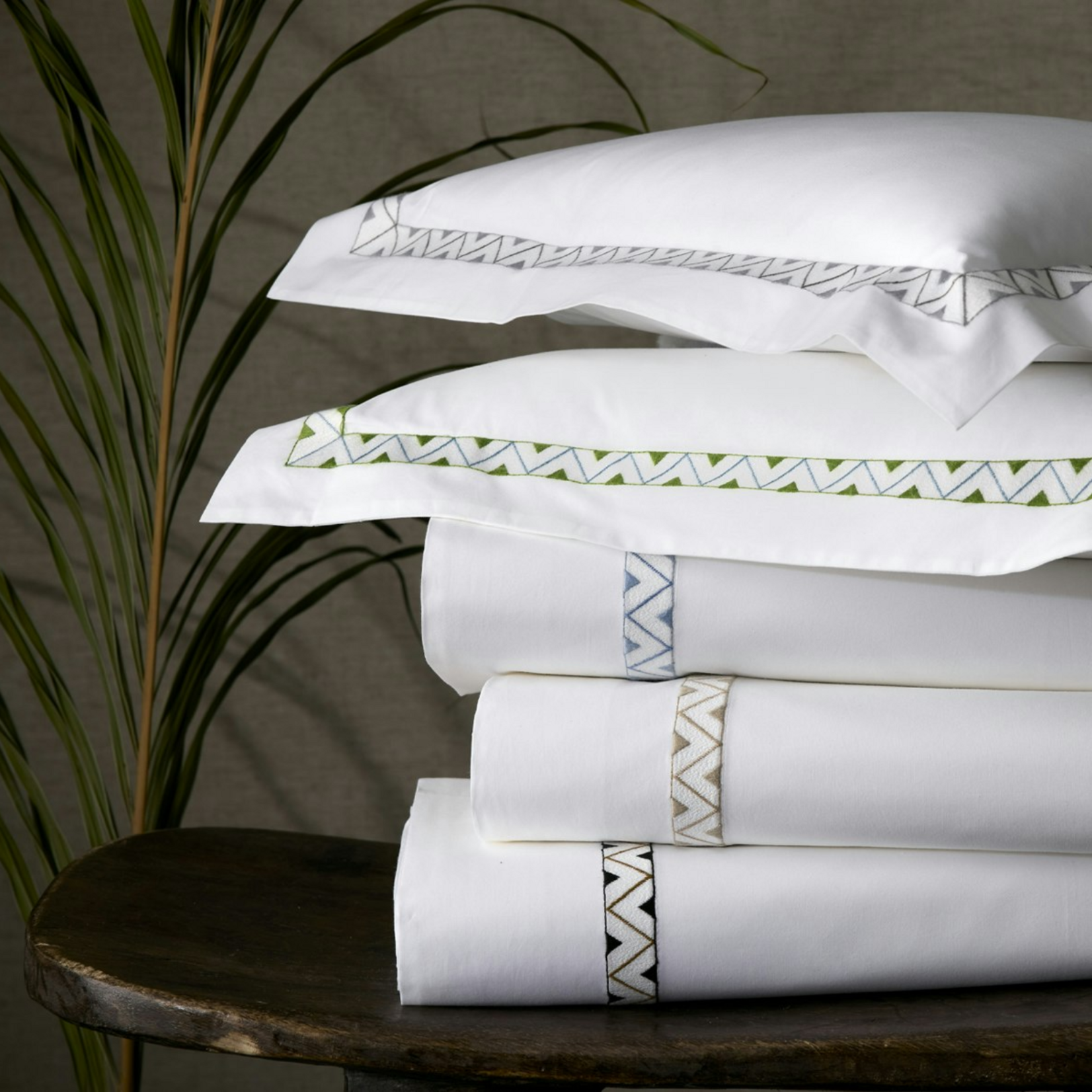 Matouk Matouk  Prado King Pillowcase Pair Hazy Blue