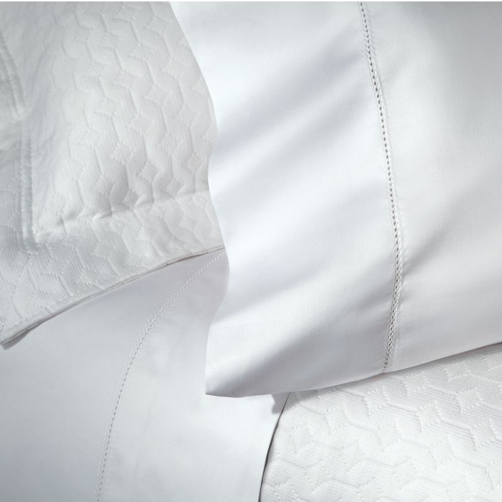 Downtown Paula Sateen Sheet Set White Queen Sateen