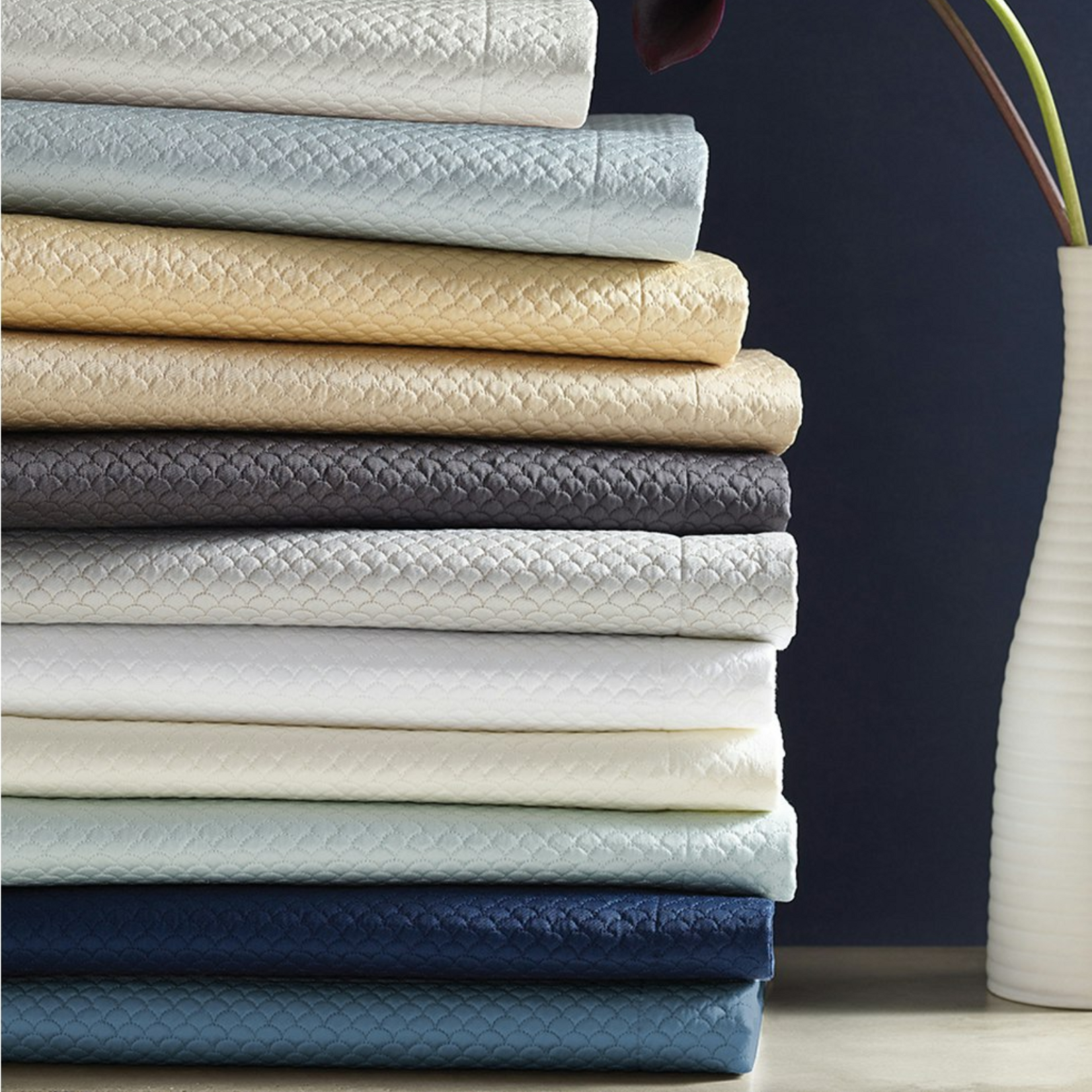 Matouk Matouk Alba Quilted Standard Sham White