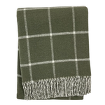 Olive Green Double Face Windowpane Throw