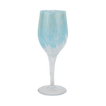 Vietri Nuvola Light Blue and White Wine Glass
