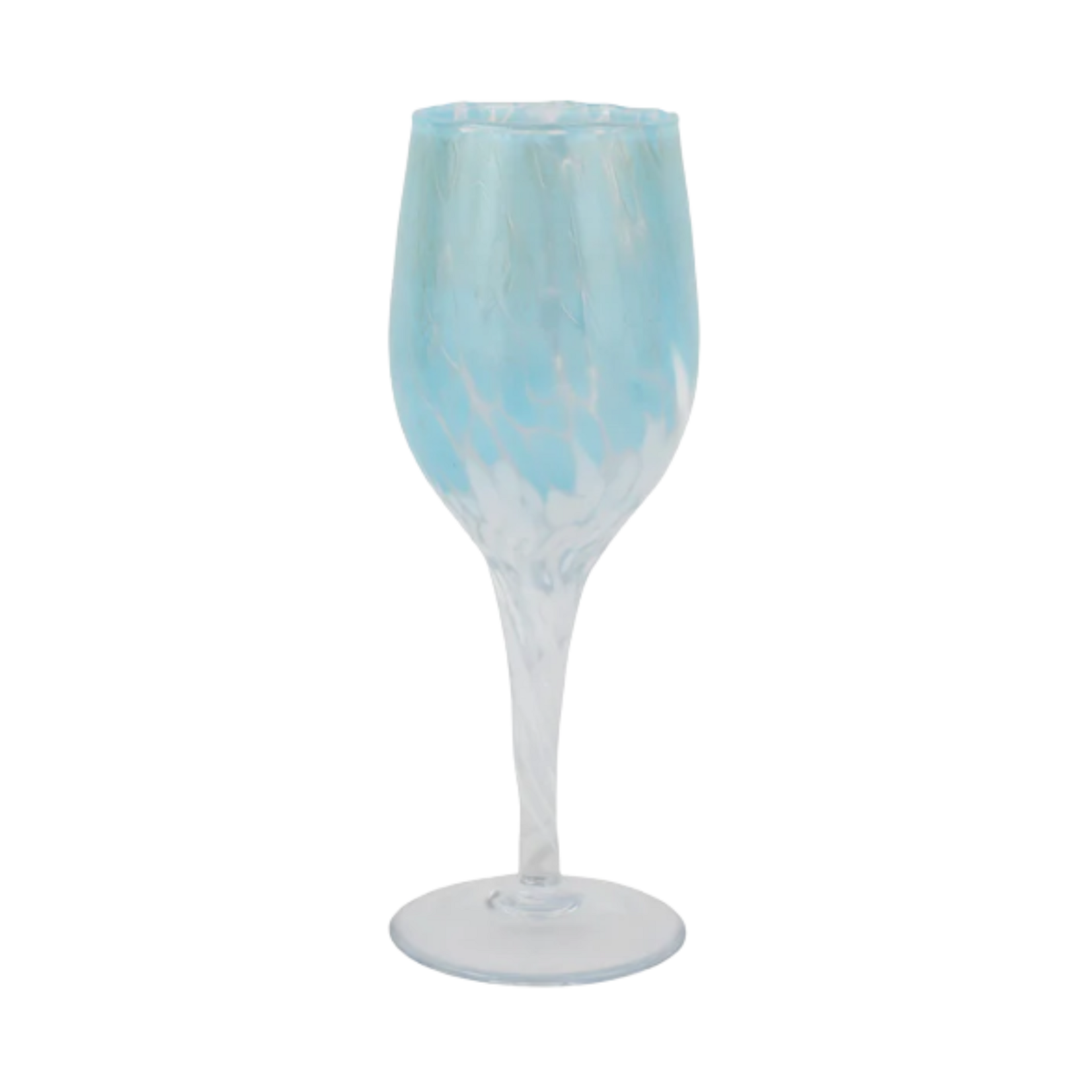 Vietri Nuvola Light Blue and White Wine Glass