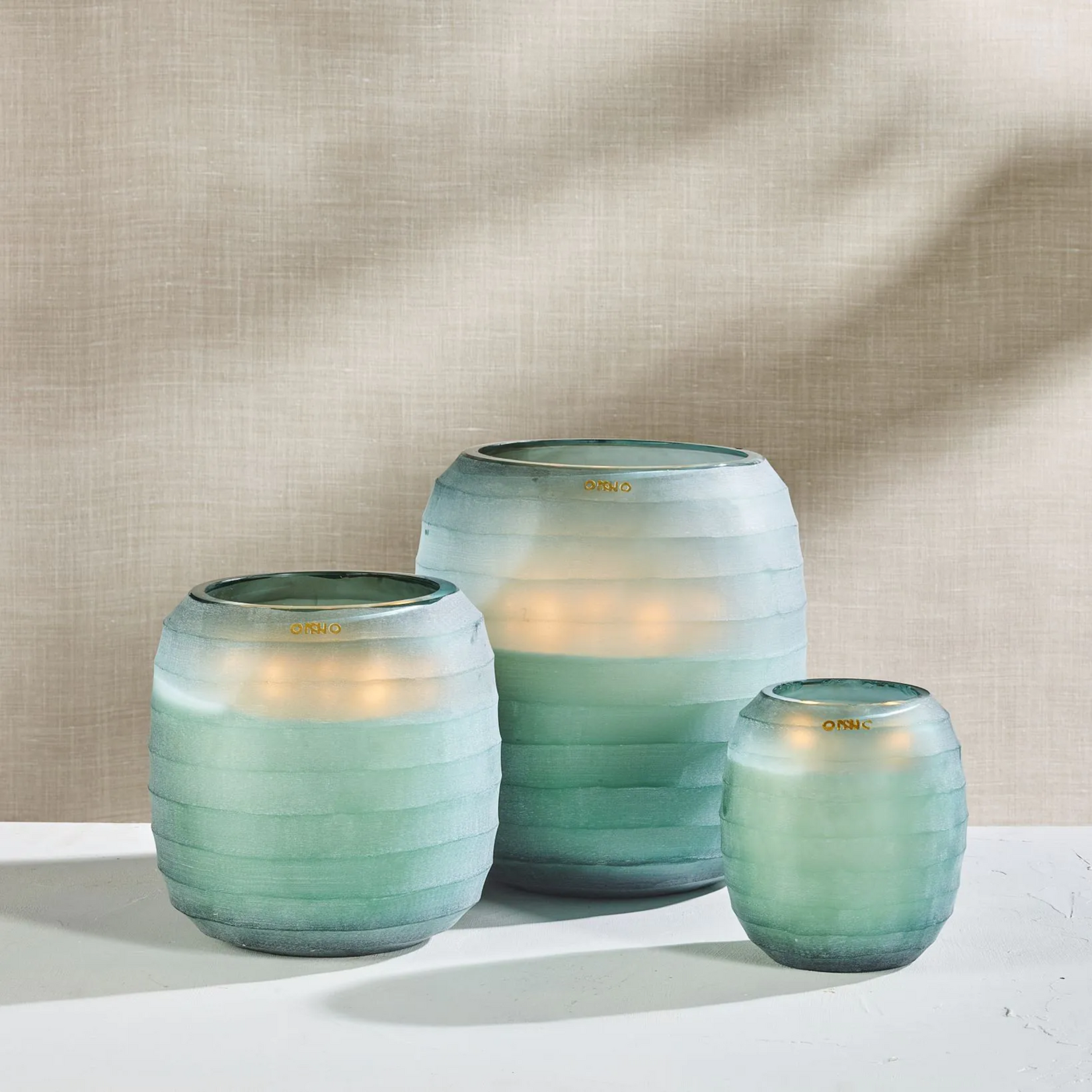 Waves Blue Candle Medium