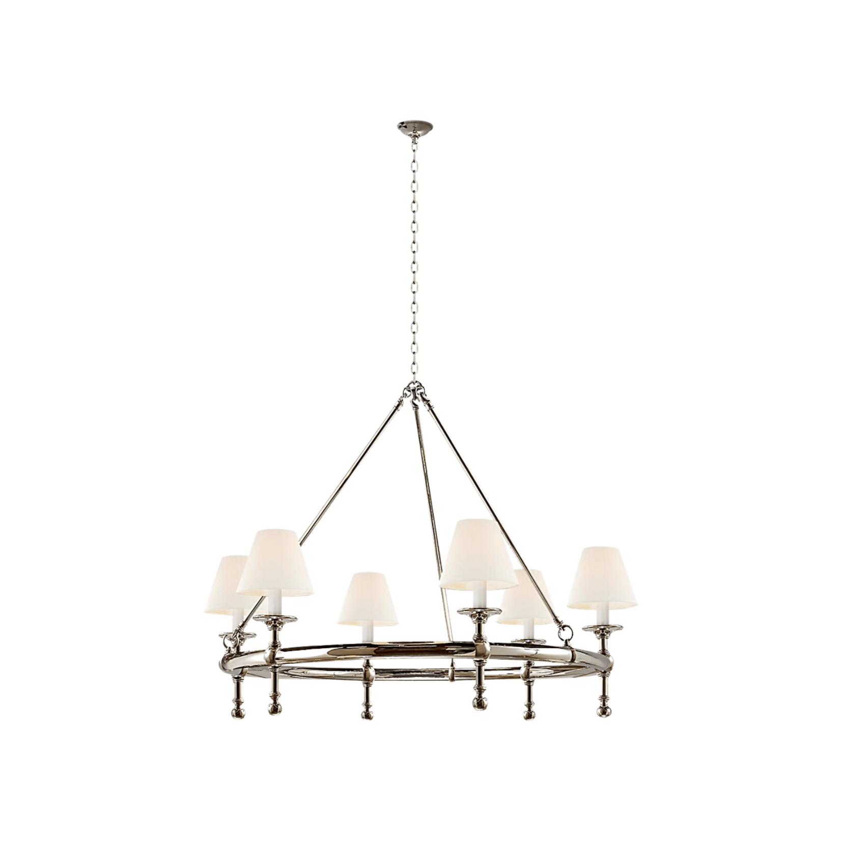 Visual Comfort Classic Ring Chandelier Polished Nickel