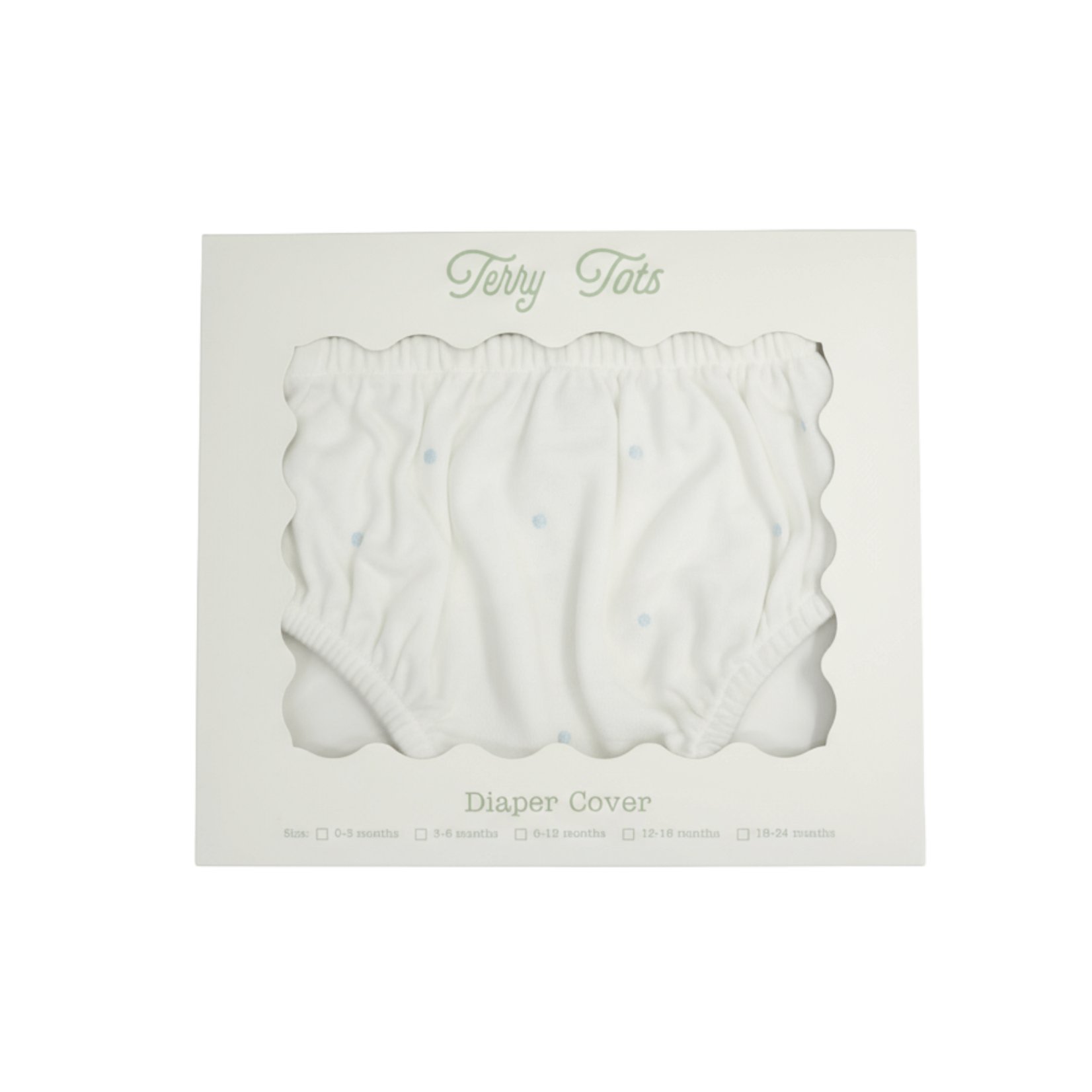 Terry Tots Diaper Cover Blue Embroidered Dots