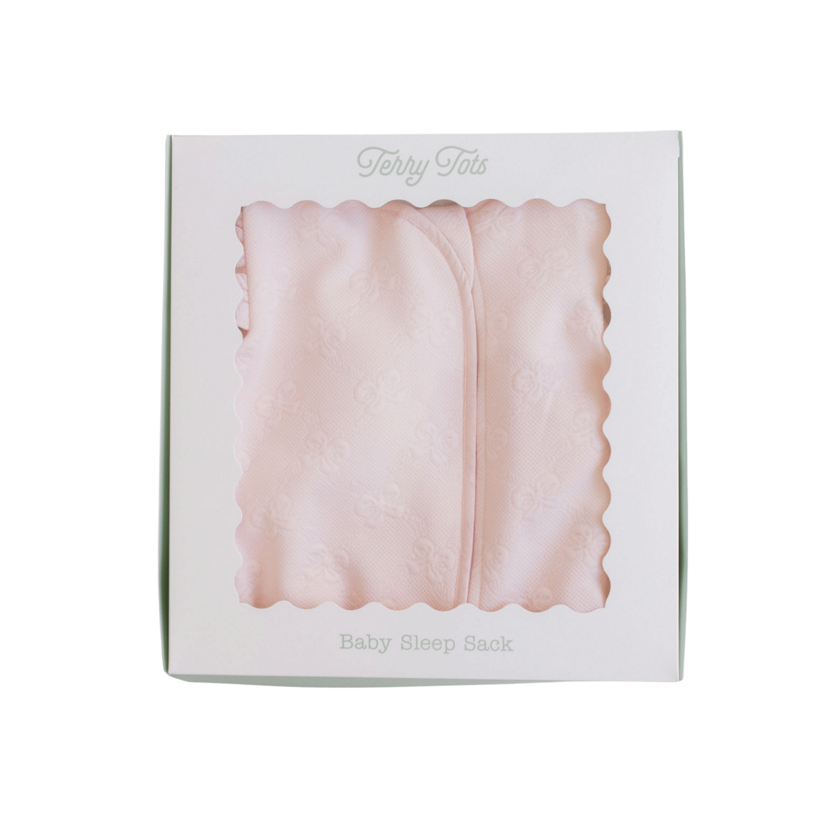Terry Tots Sleep Sack Pink Jacquard Bow
