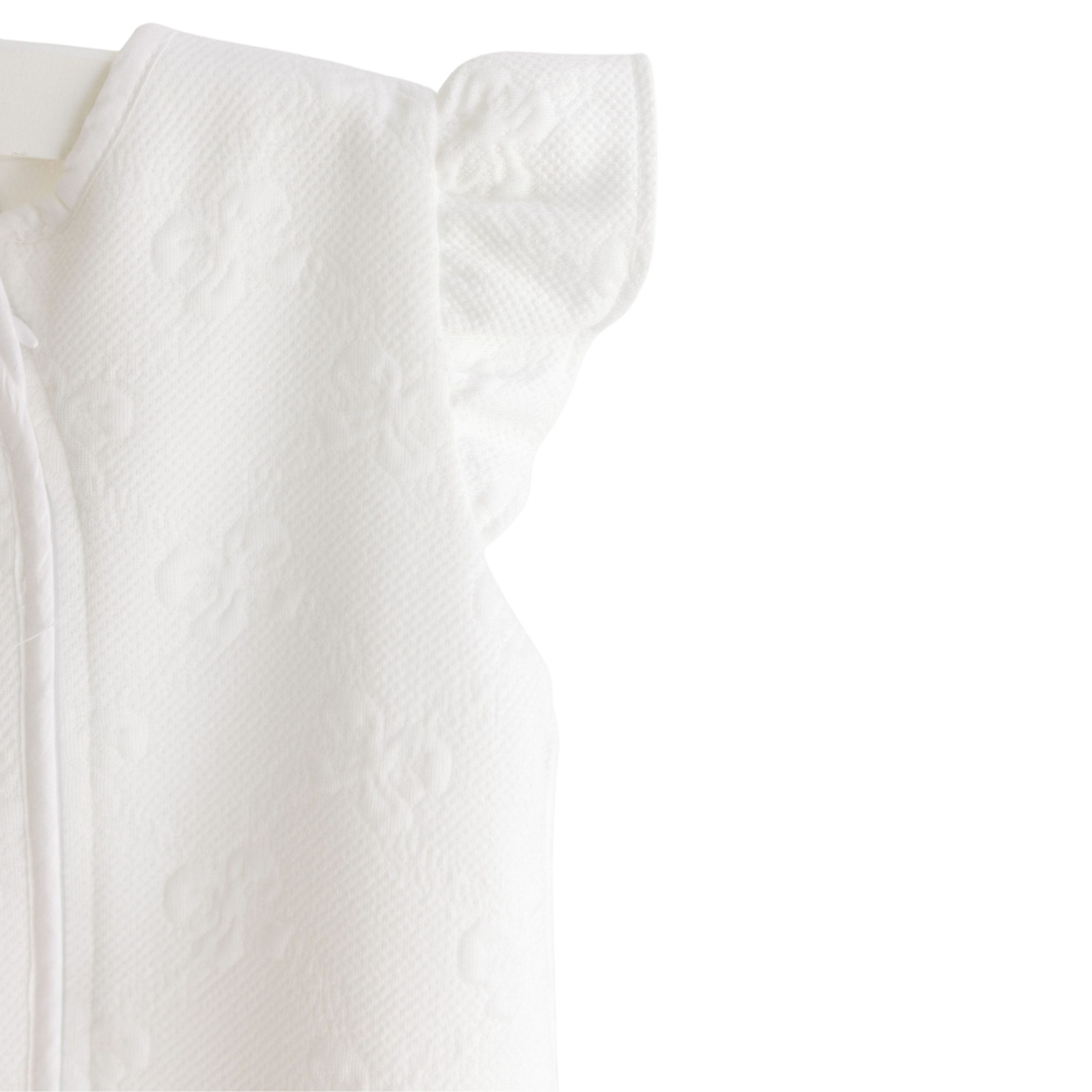 Terry Tots Sleep Sack White Jacquard Bows