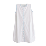 Terry Tots Sleep Sack Blue Embroidered Dots