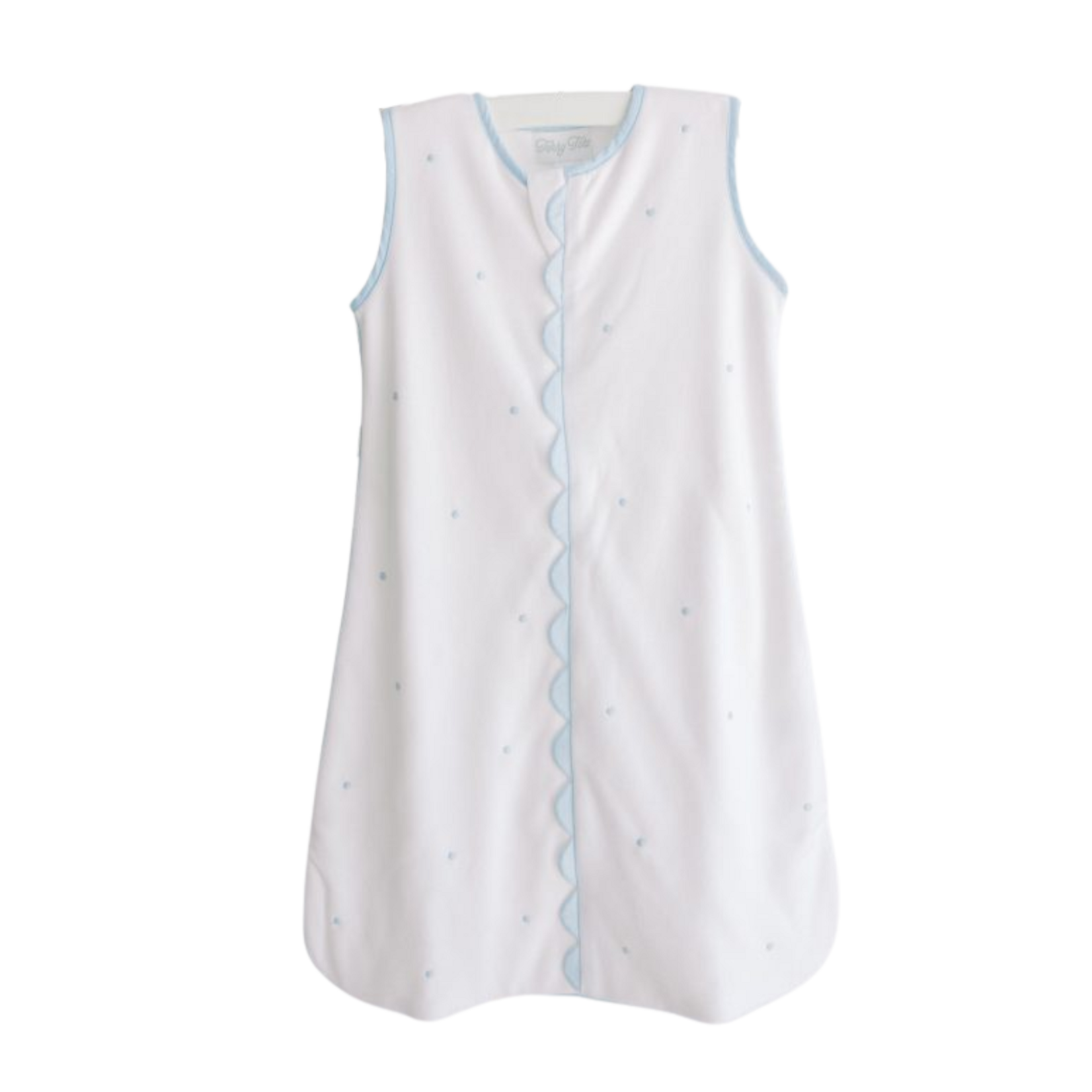 Terry Tots Sleep Sack Blue Embroidered Dots