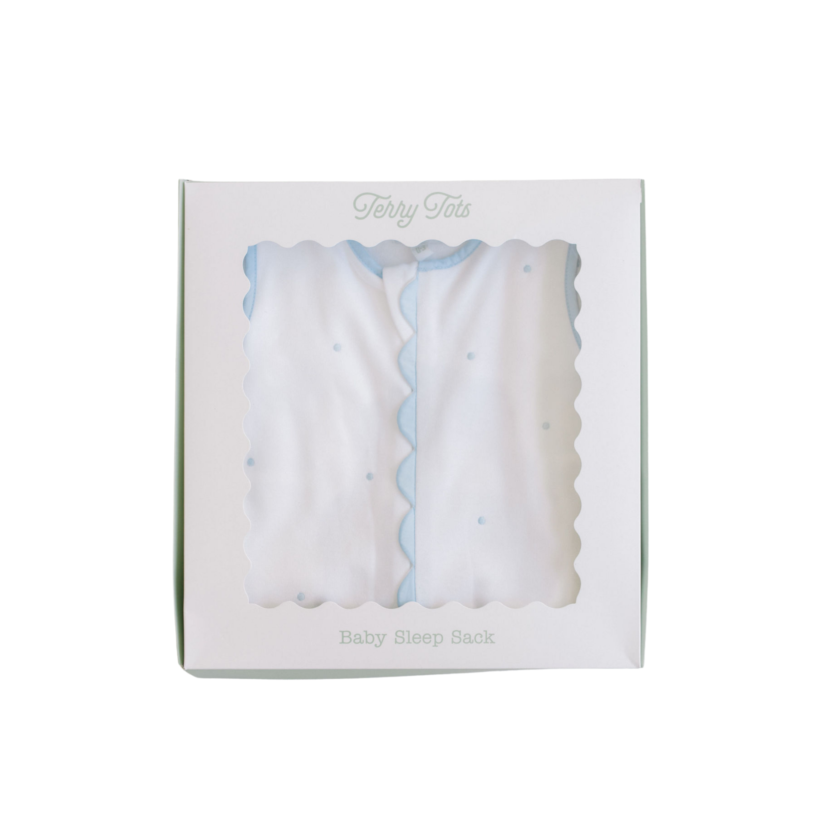 Terry Tots Sleep Sack Blue Embroidered Dots