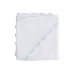 Hooded Towel Blue Embroidered Dots