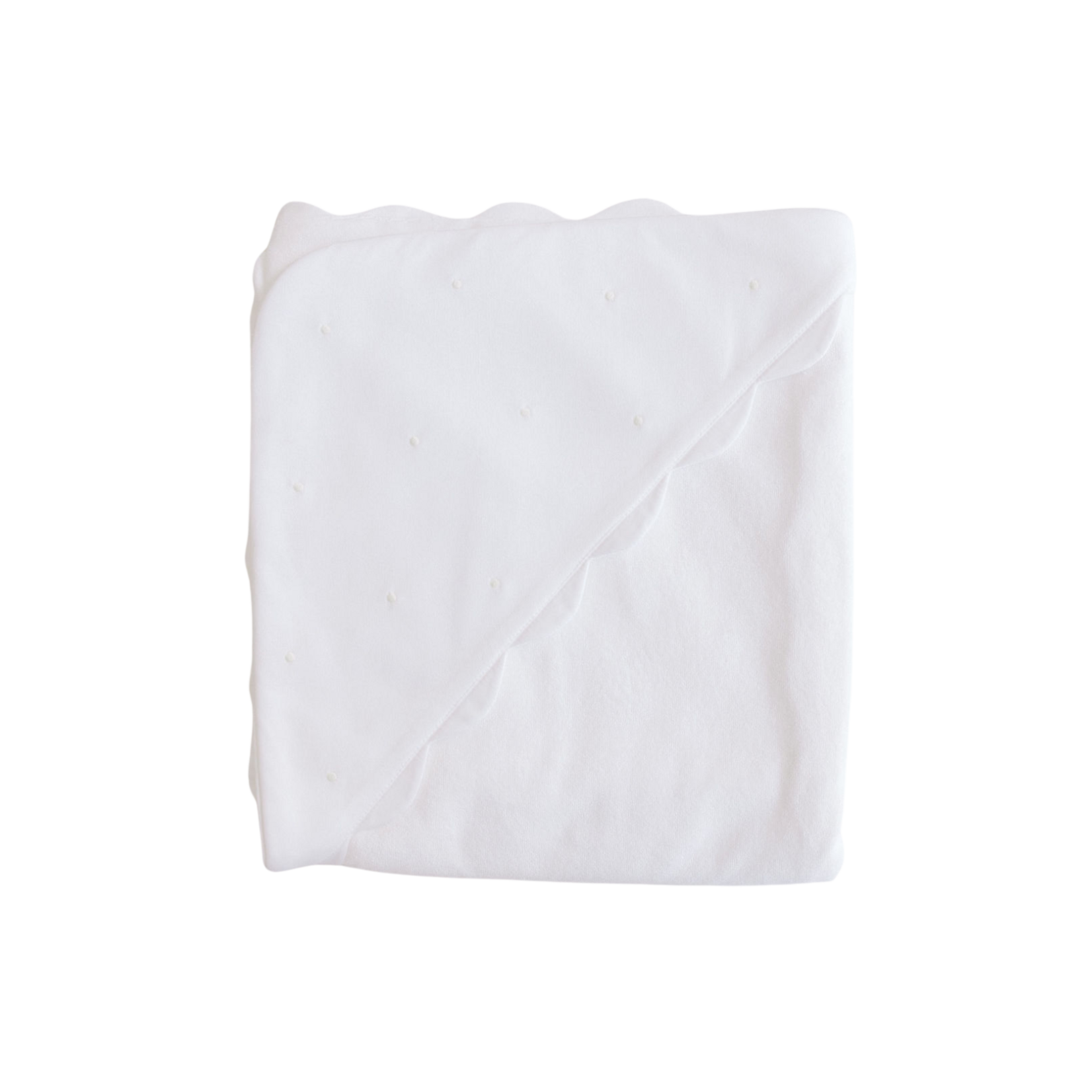 Terry Tots Hooded Towel Ecru Embroidered Dots