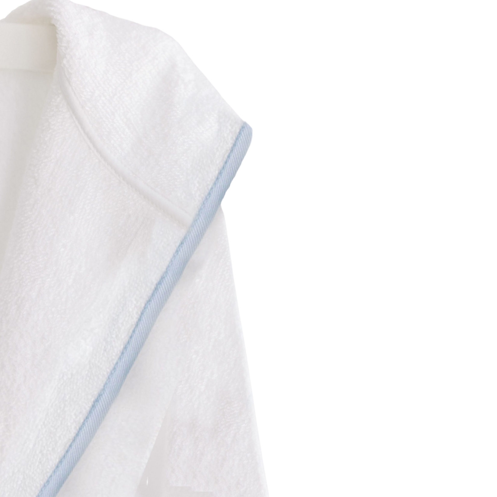 Bathrobe White Terry Hood Blue Stripe