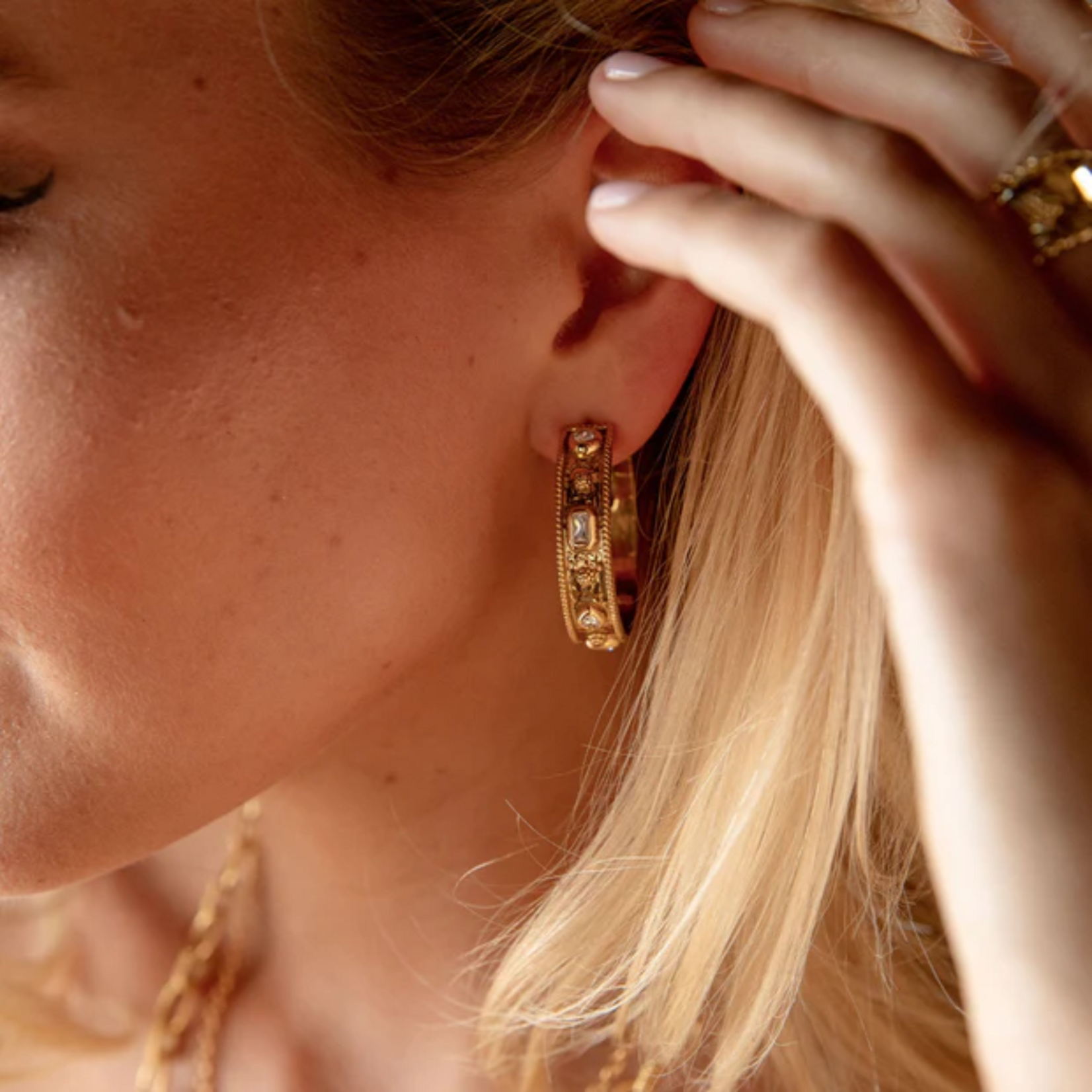 Capucine de Wulf Berry Hoop Earring Clear Cubic Zirconia