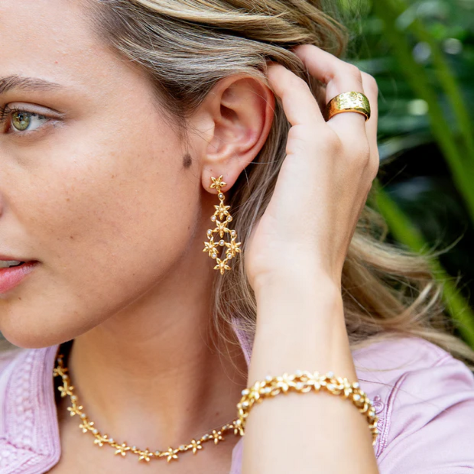 Capucine de Wulf Jasmine Drop Earrings Pearl