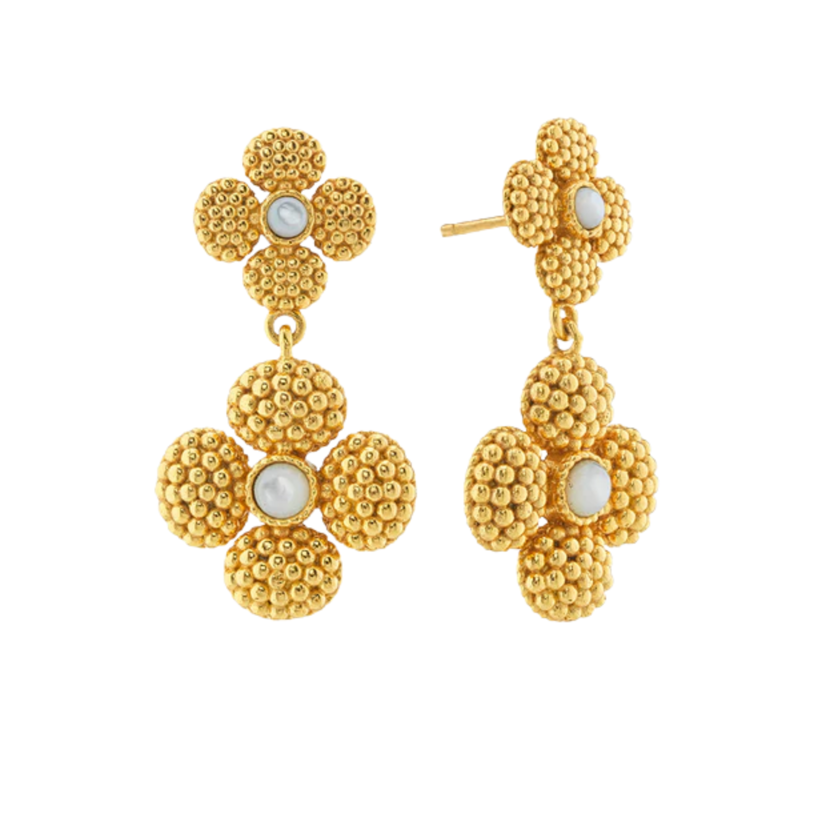 Capucine de Wulf Berry Clover Convertible Duo Earrings MOP