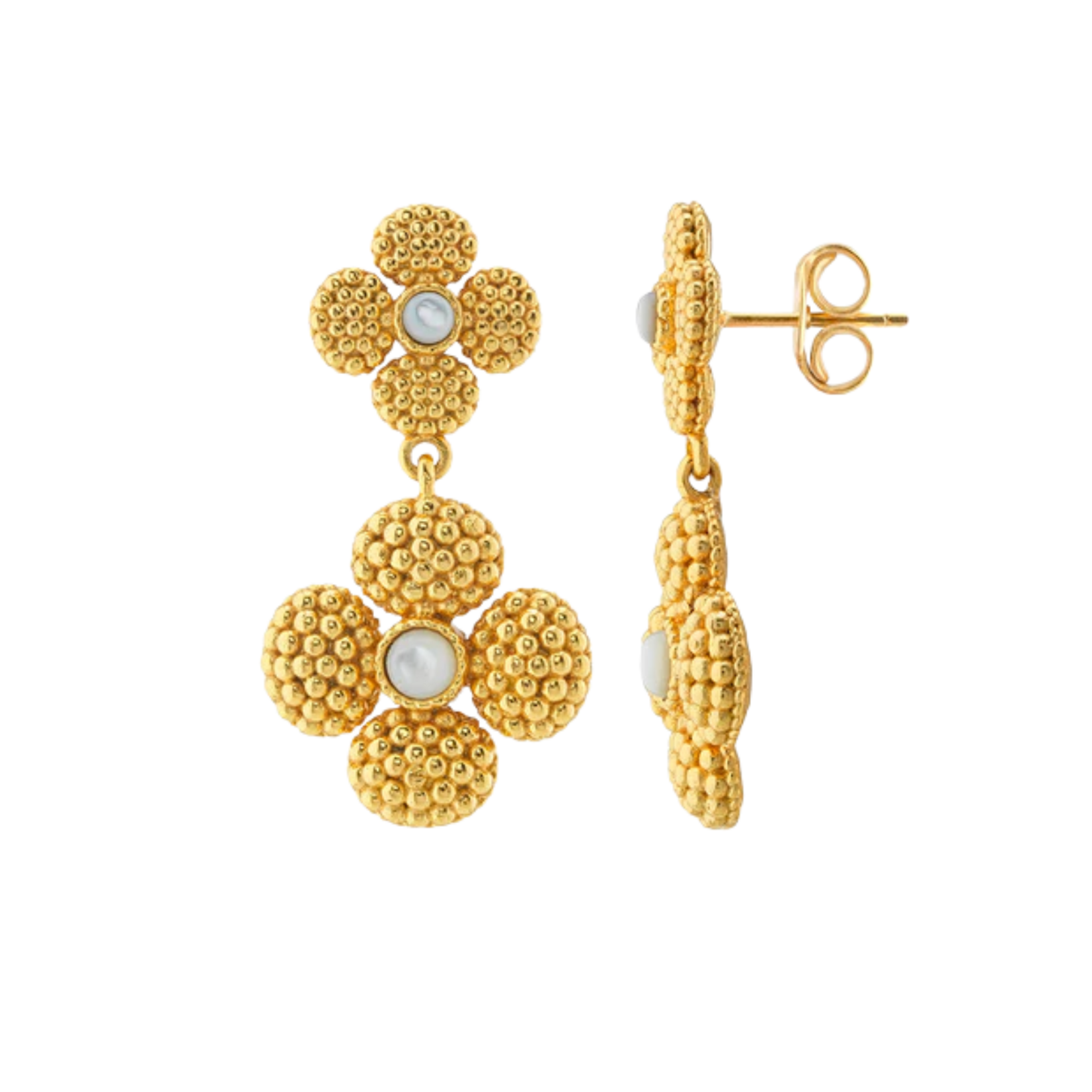 Capucine de Wulf Berry Clover Convertible Duo Earrings MOP