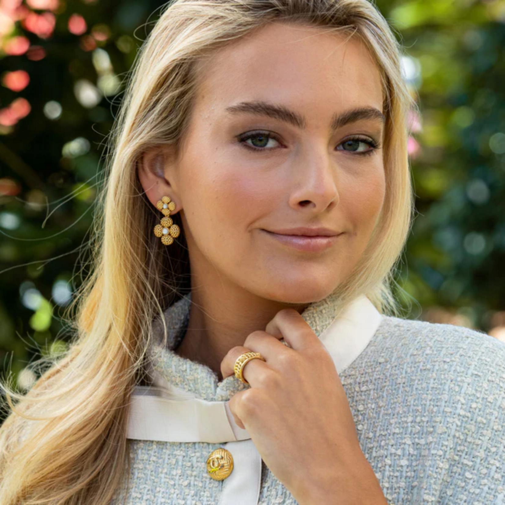 Capucine de Wulf Berry Clover Convertible Duo Earrings MOP